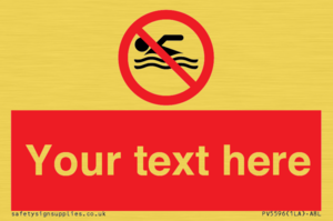 Custom No swimming prohibition Sign